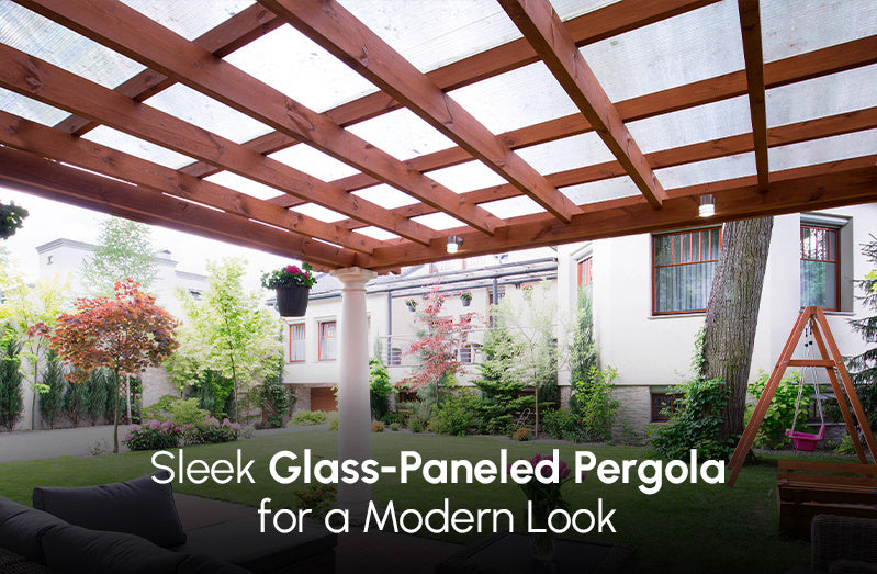 Sleek Glass-Paneled Pergola for a Modern Look